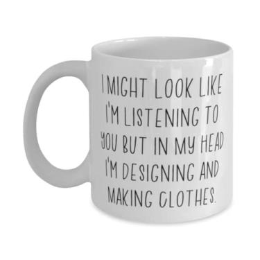 Imagem de Roupas divertidas de design e confecção de 325 ml Caneca de 443 ml, I Might Look Like I'm Listening to You But in My, presente para amigos, presentes úteis de