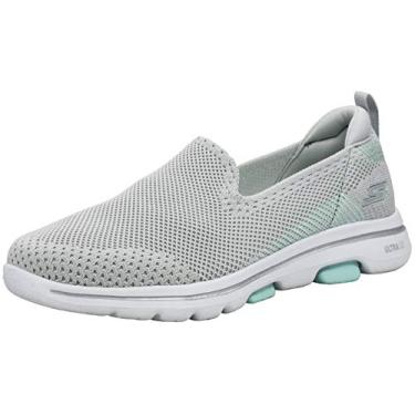 Imagem de Skechers Women's Go Walk 5-Prized Sneaker, Light Grey, 11 M US