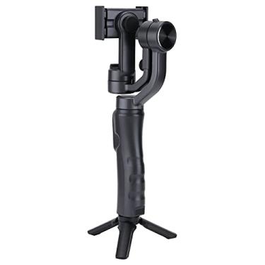 Imagem de EBTOOLS Estabilizador de gimbal portátil, carregamento USB de três eixos estabilizador portátil com tripé de mesa, compatível com smartphones de 15 cm e abaixo