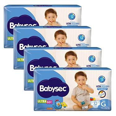 Imagem de Kit 4 Pacotes Fralda Descartável Babysec Ultrasec Mega G