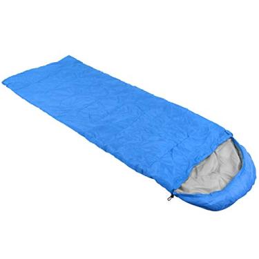 Imagem de Saco de dormir de acampamento, saco de dormir à prova d'água com design de envelope, propriedade de retenção de calor macio e confortável para adultos viajar para casa para crianças(Azul)