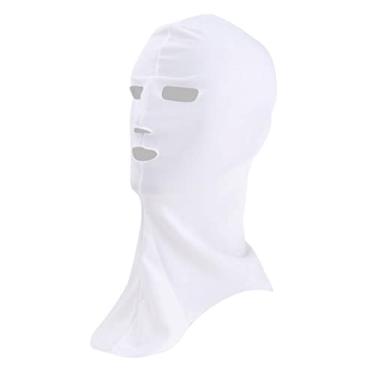 Imagem de DYNWAVE Touca de Natação Proteção Solar Proteção UV Facial Cabeça Pescoço Capa para Homens E Mulheres, Branco