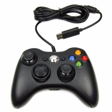 Imagem de Controle Xbox 360 e PC Com Fio Preto Slim Joystick Cabo