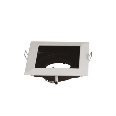 Imagem de Spot de Embutir Recuado Blumenau para Lâmpada MR16 GU10 Quadrado Bivolt Branco / Preto