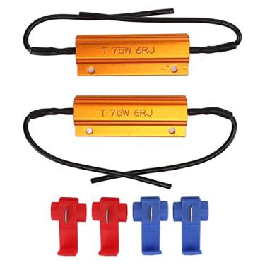 Imagem de 2 peças de resistor LED 75W 6Ω Resistor de carga eletrônico decodificação resistência carga proteção faróis LED eliminando códigos, revestimento de alumínio
