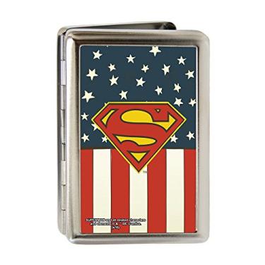 Imagem de Porta-cartões de visita Superman Shield Americana Vermelho Branco Azul Amarelo Grande