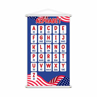 Imagem de Alfabeto em Inglês Banner Escolar Bandeira EUA 80x50cm