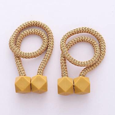 Imagem de Botão de cortina de ímã de polígono de diamante criativo sem perfurar suportes de cortina de tiebacks de cortina de botão de atração magnética simples, T9,2 PCS