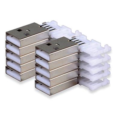 Imagem de HTTX 20 Conectores USB Macho Tipo A, Reparação e Substituição de Tomada, USB 2.0, Solda Reta