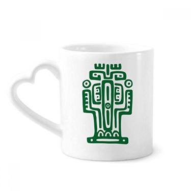 Imagem de Totems México Antiga Civilização Caneca de Cacto Café Cerâmica Copo de Coração de Vidro