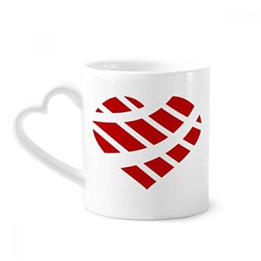 Imagem de Caneca vermelha em forma de coração do Dia dos Namorados em cerâmica para café copo de coração de vidro