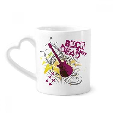 Imagem de Rock Music Guitarra Instrumento Música Caneca Café Cerâmica Copo Coração Vidro