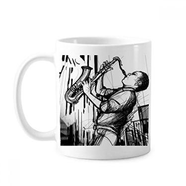 Imagem de Caneca de cerâmica Jazz Music Street Culture Illustrate cerâmica xícara de café porcelana louça