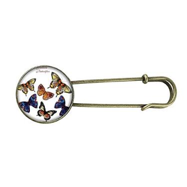 Imagem de Borboletas com asas broche de metal retrô clipe jóias