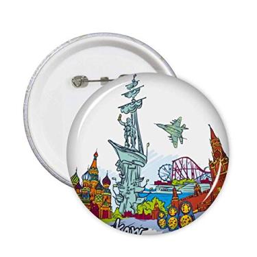 Imagem de Emblema de broche de catedral de São Basílio de Moscou, ponto de referência, acessório, decoração, 5 peças