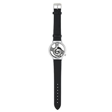 Imagem de Relógio de pulso analógico de quartzo com pulseira de poliuretano, confortável de usar, 2 cores, masculino, para mulheres e meninos e meninas (preto)