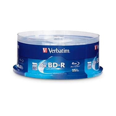 Imagem de Disco de mídia gravável Verbatim BD-R 25GB 6X Blu-ray, Branded, 25pk Spindle Box