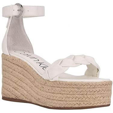 Imagem de Calvin Klein Sandália feminina Thea Wedge, Branco, 10
