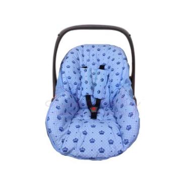 Imagem de Capa Para Bebê Conforto Modelo Universal Coroa Azul - Lika Baby
