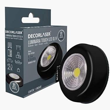 Imagem de MINI LUMINARIA LED DE EMERGENCIA PARA ARMARIOS ESTANTES MOVEIS PRATELEIRAS LUZ DE EMERGENCIA BOTTON LED C/3PILHAS Cor:Preto