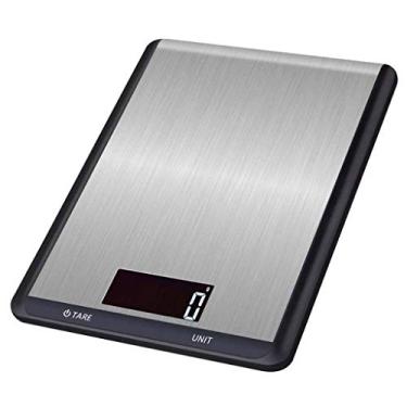 Imagem de balança de cozinha digital balança de cozinha balança de cozimento portátil de aço inoxidável balança eletrônica para tablet, design ultrafino com tela lcd