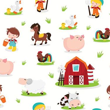 Imagem de Papel de Parede Animais Fazenda Baby Infantil 57x270cm