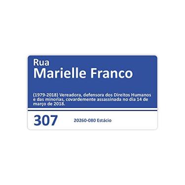 Imagem de Placa De Rua Marielle Franco Rio De Janeiro Brasil 50x28 Cm