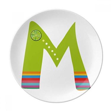 Imagem de M Alfabeto Laranja Frutas Linda Prato Decorativo Porcelana Salver Prato de Jantar