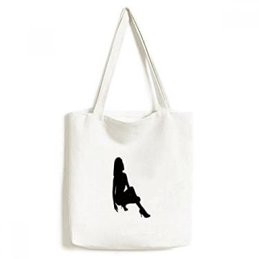 Imagem de Hot Underwear bolsa de lona feminina agachamento bolsa de compras casual bolsa de mão