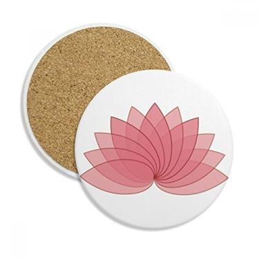 Imagem de Caneca porta-copos de flor de lótus com ilustração de flor de planta, pedra absorvente de proteção de mesa