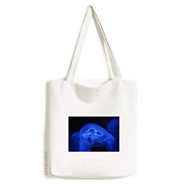 Imagem de Bolsa de lona com organismo marítimo tropical, marinha, bolsa de compras, bolsa casual