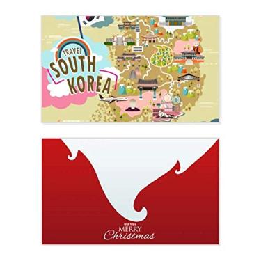 Imagem de Mapa da Coreia do Sul Love Travel Holiday Merry Christmas Cartões de parabéns Mensagem de Natal