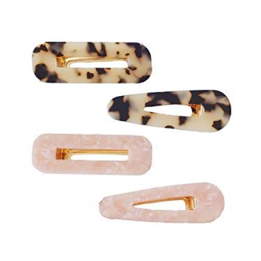 Imagem de Presilhas de cabelo de resina, 4 peças de presilhas de cabelo, presilhas de cabelo com estampa de leopardo de tartaruga para mulheres para pacote com 4 (acessórios femininos)