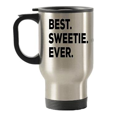 Imagem de Caneca de viagem Sweetie – Caneca com isolamento Best Sweetie Ever Travel – Para uma ideia de presente – Adicione a um conjunto de caixa de presente – Aniversário, Dia das Mães, Natal, Dia dos Namorados, Páscoa