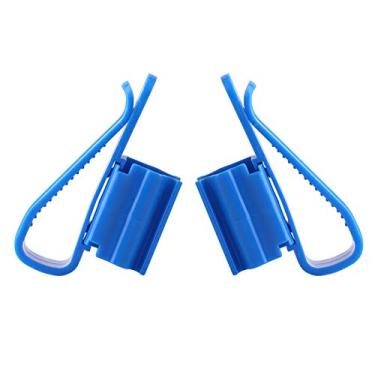 Imagem de 2 peças de clipe de tubo de água de plástico multifuncional ajustável clipe de montagem de tanque de peixe suporte de mangueira de água de plástico azul grampo de tubo de água suporte fixo