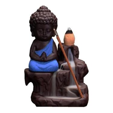 Imagem de Incensário Buda Rocha Cascata Fumaça Invertida + 50 Incensos