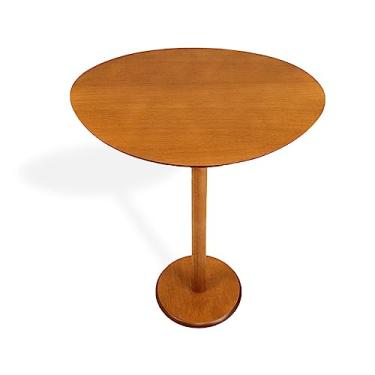 Imagem de Mesa Lateral Monopé Laminada Design Orgânico 35x50cm (Mel)
