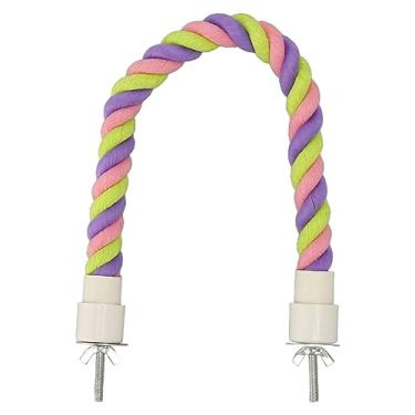 Imagem de Poleiro de Corda de Pássaro Colorido Divertido Balanço e Escalada Brinquedos para Pássaros de Corda de Algodão Adequados para Periquitos, Calopsitas, Papagaios e Periquitos (S)