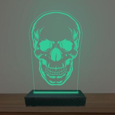 Imagem de Luminária Led 3d Crânio e Caveira Abajur Luxo