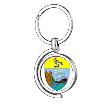 Imagem de DIYthinker Chaveiro giratório com emblema nacional da Helena África, Multicolorido., M