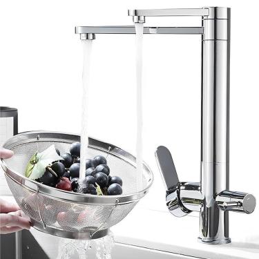 Imagem de Torneira Gourmet Monocomando Misturador de Temperaturas + Bico Aerador Corpo Giratório 360º e Suporte de Filtro