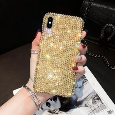 Imagem de Capa de telefone luxuosa com glitter Bling Crystal Diamond para Samsung S23 S22 S21 S20 S10 Plus Ultra Note 10 20 ZFlip 3 ZFold 4, dourada, para Galaxy S22