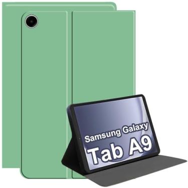 Imagem de XYOUNG Capa para tablet Samsung Galaxy Tab A9 8,7 polegadas 2023 (SM-X110/X115/X117), capa protetora para tablet com suporte fólio fino, material de silicone líquido adequado para a pele, (Matcha)