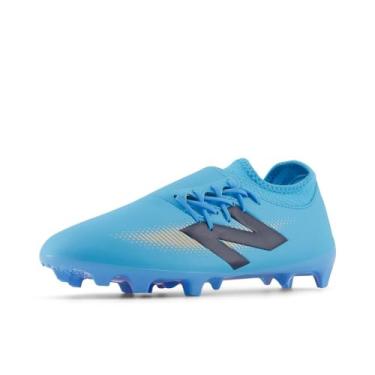 Imagem de New Balance Tênis de futebol adulto unissex Furon V7 Dispatch FG, Team Sky Blue/Mango, 9.5 Wide Women/8 Men