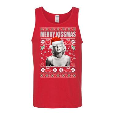 Imagem de Regata masculina Marilyn Monroe Merry Kissmas Ugly Christmas, Vermelho, GG