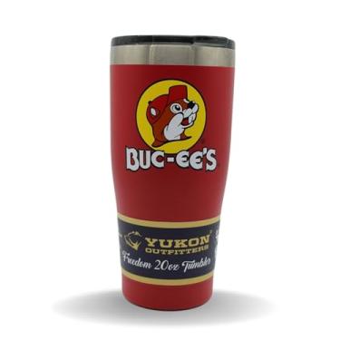 Imagem de Buc-ee's Copo vermelho de aço inoxidável com Bucky the Beaver, parede dupla isolada a vácuo, 590 ml