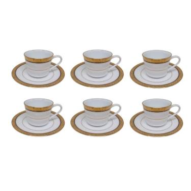 Imagem de Jogo de xícaras café em porcelana Noritake Regent Gold 6 peças