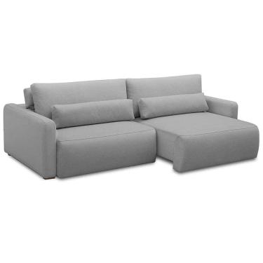 Imagem de sofá 4 lugares retrátil e reclinável siena veludo cinza