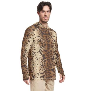Imagem de Camisa de sol masculina com capuz manga comprida estampa Tiger Panther camisa de pesca FPS 50+ camisetas Rash Guard, Estampa Tigers Panther, G