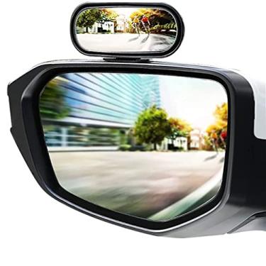 Imagem de ESreake Espelhos de ponto cego ajustáveis retrovisor espelhos de carro de bebê, adesivo forte HD convexo, espelho lateral ou espelho interno ou em qualquer outro lugar (moldura preta, 2 peças)
